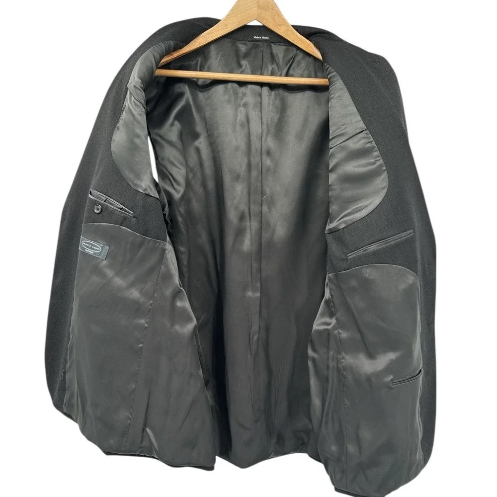 Pronto Uomo Platinum 100% Wool‎ Blazer 52L Charcoal Gray 2 Button